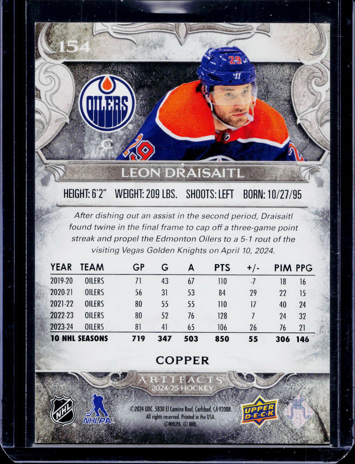 Leon Draisaitl - Copper /99 - Artifacts 24/25