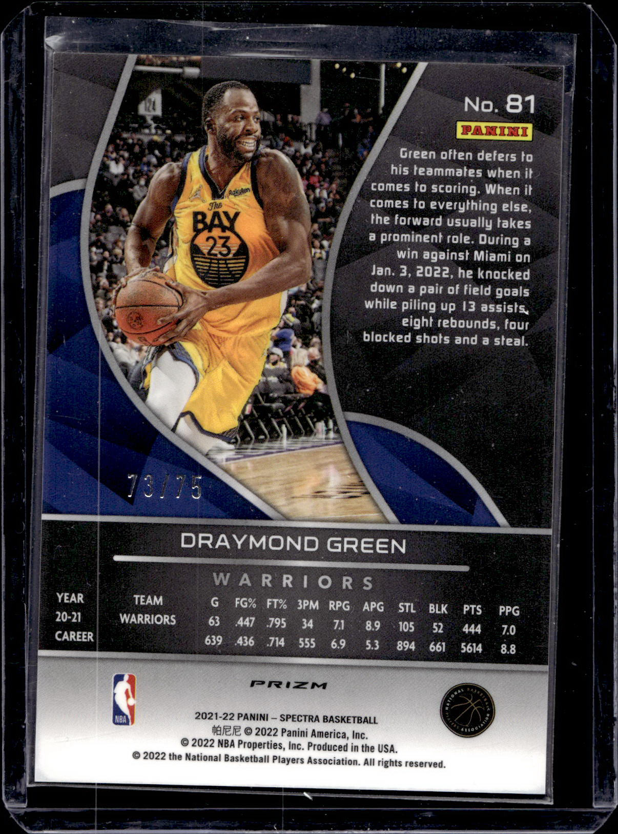 Draymond Green - Asia Red/Yellow/Green /75 - Spectra 21/22