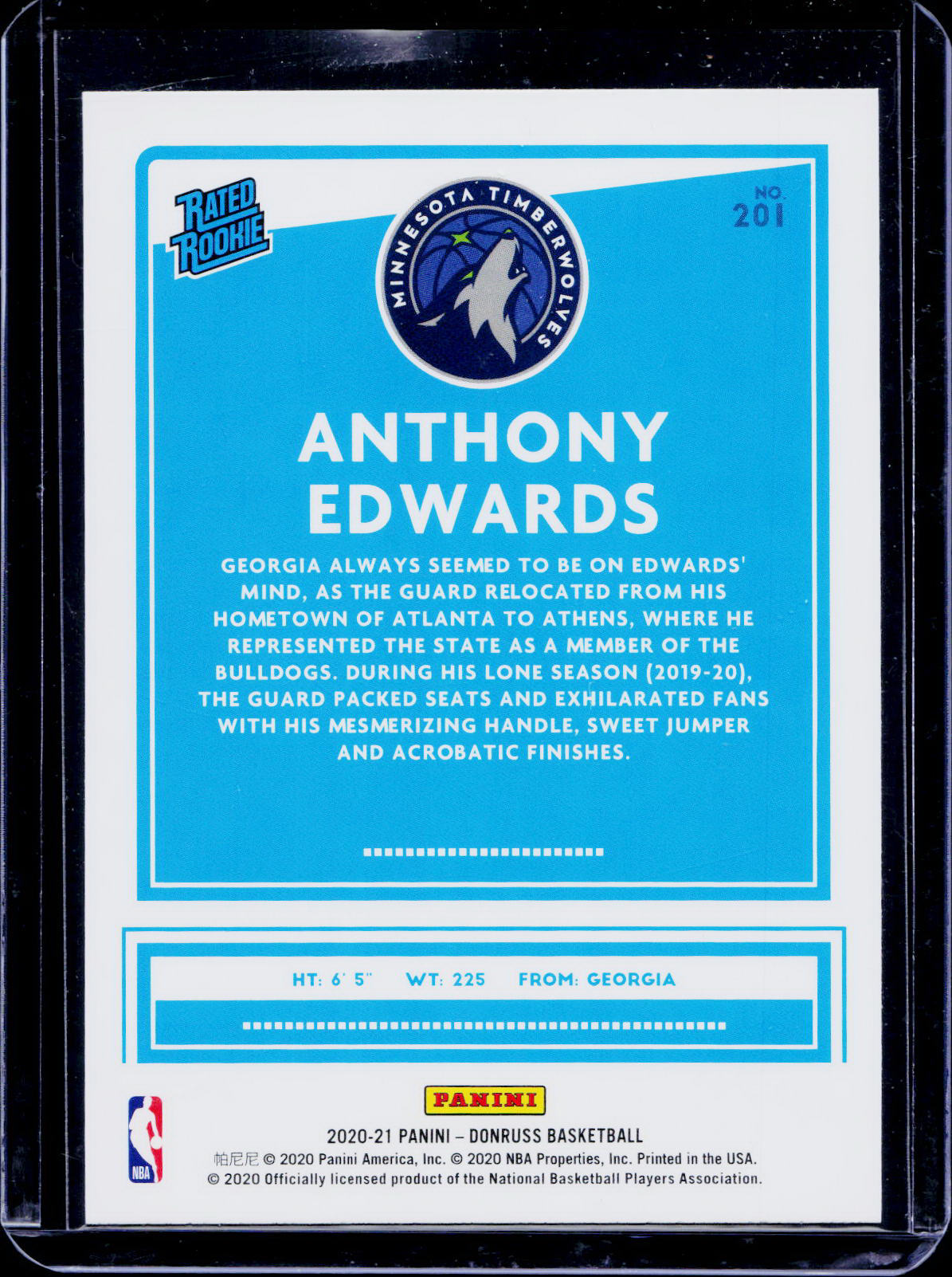 Anthony Edwards - Rated Rookie - Donruss 20/21